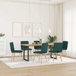 vidaXL Chaises à manger lot de 6 vert foncé tissu