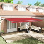 vidaXL Auvent Rétractable Manuel Rouge 600 × 300 cm tissu