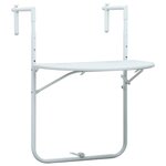 vidaXL Table de balcon Blanc 60x64x83 5 cm Plastique Aspect de rotin