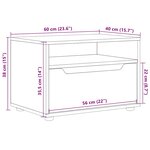 vidaXL Meuble TV VISNES chêne sonoma 60x40x38 cm bois d'ingénierie
