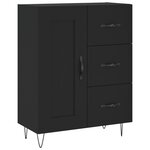 vidaXL Buffet noir 69 5x34x90 cm bois d'ingénierie