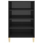 vidaXL Buffet gris brillant 57x35x90 cm bois d'ingénierie