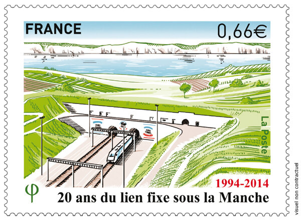 Timbre 20 ans du lien fixe sous la Manche