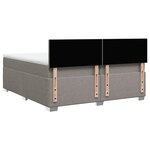 vidaXL Sommier à lattes de lit avec matelas Taupe 200x200 cm Tissu