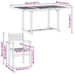 vidaXL Ensemble de salle à manger pour jardin 5 Pièces Marron