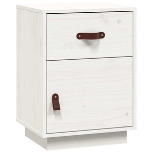 vidaXL Table de chevet Blanc 40x34x55 cm Bois de pin solide