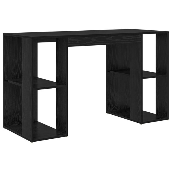 vidaXL Bureau en chêne noir Chêne noir MDF Moyen Bureau en chêne noir