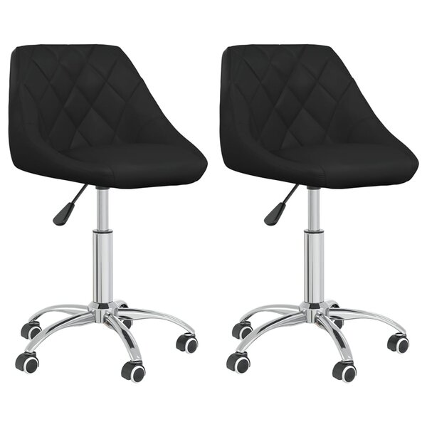 vidaXL Chaises à manger pivotantes lot de 2 noir similicuir