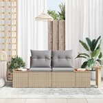 vidaXL Sofa de jardin 2 places avec rangement et coussins en polyrotin beige