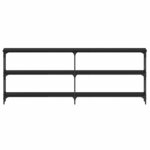 vidaXL Table console avec étagère Chêne noir 200 x 29 x 75 cm