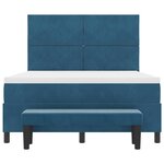 vidaXL Lit à ressorts avec matelas Bleu foncé 140 x 200 cm Velours