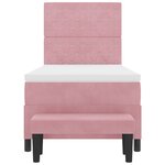 vidaXL Lit à ressorts avec matelas Rose 90 x 190 cm Velours