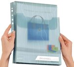 Sachet de 3 pochette maxi combifile soufflet a4 pp grainée bleu transparent leitz