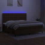 vidaXL Sommier à lattes de lit matelas et LED Marron foncé 200x200 cm