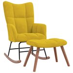 vidaXL Chaise à bascule avec repose-pied Jaune moutarde Velours