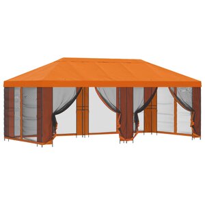 vidaXL Abri de jardin avec parois 6 x 3 m Orange Polyester et Acier