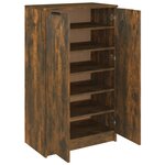 vidaXL Meuble à chaussures Chêne fumé 59x35x100 cm Bois d'ingénierie