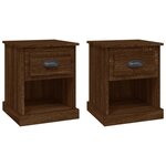 vidaXL Tables de chevet 2Pièces chêne marron 39x39x47 5cm bois ingénierie