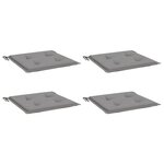 vidaXL Coussins de chaise jardin lot de 4 gris 50x50x4 cm tissu oxford