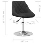 vidaXL Chaises pivotantes à manger lot de 2 Noir Velours