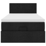 vidaXL Lit ottoman avec matelas et LED noir 80x200cm tissu