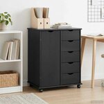 vidaXL Cabinet roulant Gris 63 5 x 39 x 79 cm Bois de Pin Massif