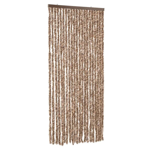 vidaXL Rideau anti-mouches beige et marron foncé 100x200 cm chenille