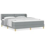 vidaXL Lit à Ressorts avec Matelas Crème 90x200 cm Tissu Gris clair