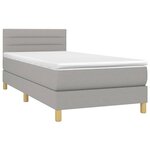vidaXL Sommier à lattes de lit matelas LED Gris clair 100x200 cm Tissu