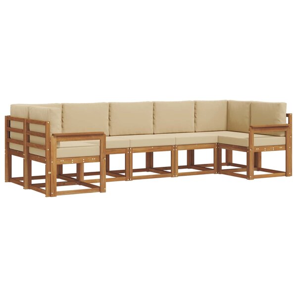 vidaXL Ensemble de canapés d'extérieur 7 pc Naturel et Beige