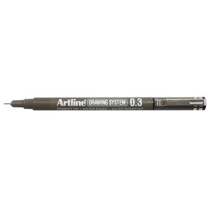 Feutre Drawing System pointe 0,3 mm noir x 12 ARTLINE