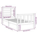 vidaXL Cadre de lit sans matelas bois massif 90x190 cm