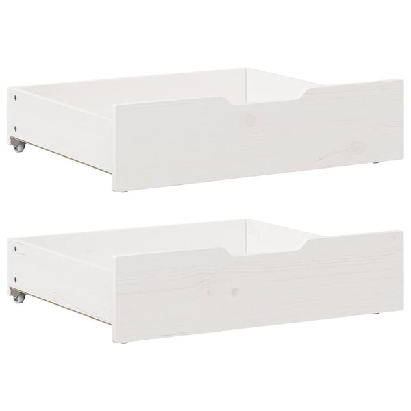 vidaXL Tiroirs sous le lit 2 Pièces blanc 65x55x17 cm bois de pin massif