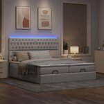 VidaXL Cadre de lit ottoman avec matelas taupe 160x200 cm tissu