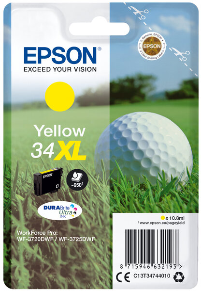 Epson singlepack 34xl encre jaune bliste singlepack 34xl encre jaune durabrite ultra 10 8ml blister (xl)