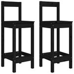 vidaXL Chaises de bar lot de 2 noir 40x41 5x112 cm bois de pin solide