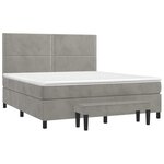 vidaXL Sommier à lattes de lit et matelas Gris clair 160x200cm Velours