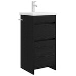 vidaXL Meuble de salle de bain avec évier Chêne noir 42 x 40 x 84 5 cm