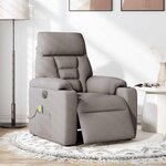vidaXL Fauteuil de massage inclinable électrique Taupe Tissu