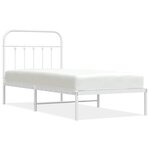 vidaXL Cadre de lit métal sans matelas avec tête de lit blanc 90x190cm