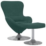 vidaXL Chaise Œuf avec Pouf Vert foncé 63 x 73 x 90 cm Velours