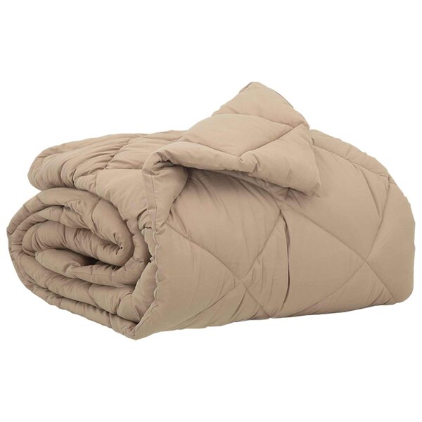vidaXL Duvet complet toute l'année Taupe 200 x 135 cm Microfibre