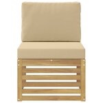 vidaXL Sofa de milieu extérieur Bois d'Acacia Massif Blanc