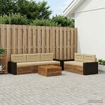 vidaXL Ensemble de canapés d'extérieur 6 Pièces Naturel et Beige
