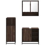 vidaXL Ensemble de meubles de salle de bain 3 Pièces Chêne marron