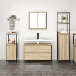 vidaXL Ensemble de mobilier de salle de bain 3 Pièces Chêne Sonoma