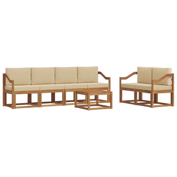 vidaXL Ensemble de canapés d'extérieur 7 pc Naturel et Beige
