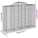 vidaXL Paniers à gabions arqués 6 Pièces 200x50x140/160 cm Fer galvanisé