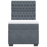 vidaXL Sommier à lattes de lit et matelas Gris foncé 90x200 cm Velours