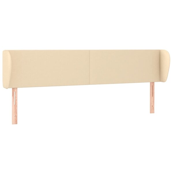 vidaXL Tête de lit avec oreilles Crème 183x23x78/88 cm Tissu